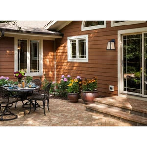 1 Light Matte Black Amber Seeded Glass Outdoor Wall Fixture 2