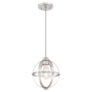 1 Light Brushed Nickel Finish Mini Pendant Light Fixture 1