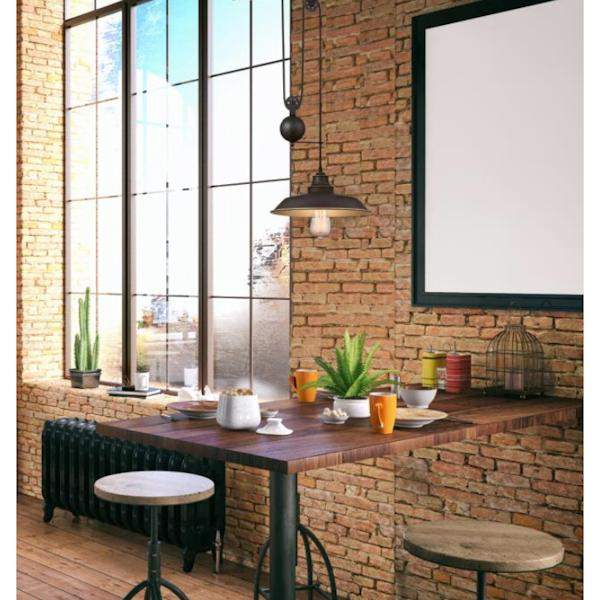 1 Light Oil Rubbed Bronze Pulley Mini Pendant Light Fixture 2