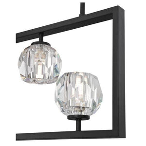 5 Light 5 watt 3000K Natural White Matte Brushed Gun Metal Finish with Crystal Glass Shades Dimmable LED Chandelier 3