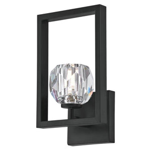 1 Light Matte Brushed Gun Metal Crystal Glass Shade Dimmable Wall Light Fixture 1