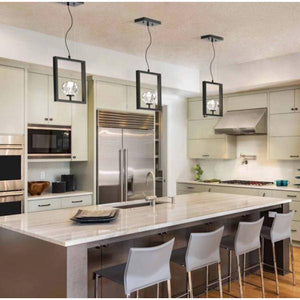 1 Light Matte Brushed Gun Metal with Crystal Shade Dimmable LED Mini Pendant 3