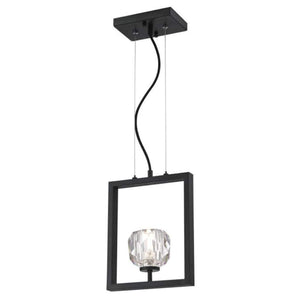 1 Light Matte Brushed Gun Metal with Crystal Shade Dimmable LED Mini Pendant 1