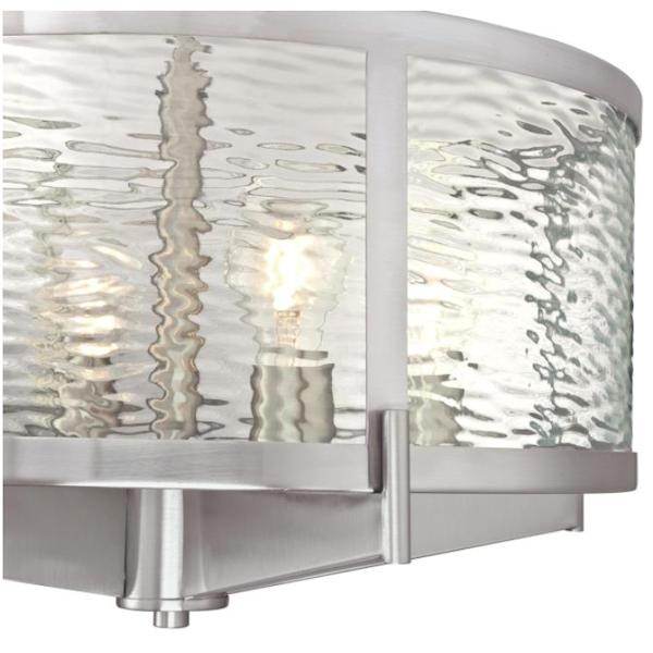 4 Light Brushed Nickel Clear Water Glass Chandelier Light Fixture 2
