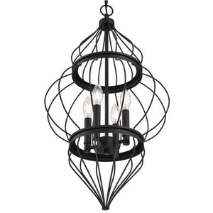 4 Light Matte Black Chandelier Light Fixture 2