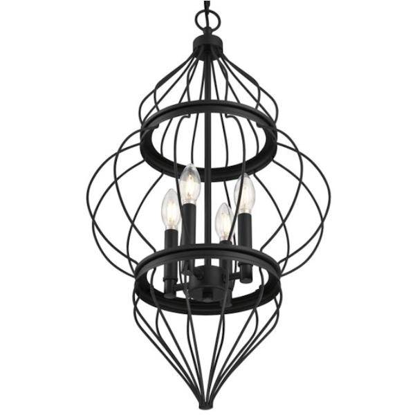 4 Light Matte Black Chandelier Light Fixture 2