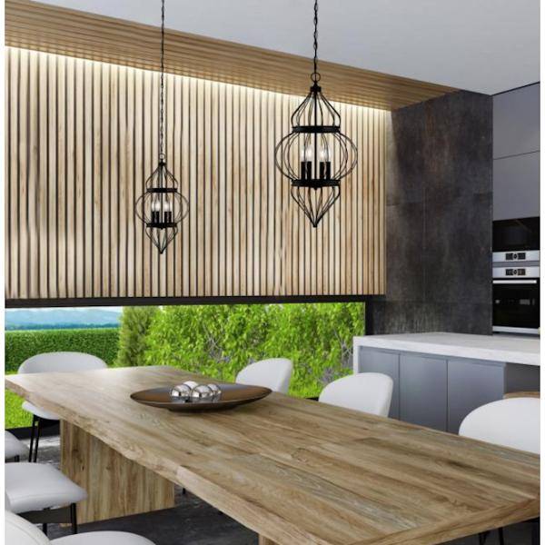 4 Light Matte Black Chandelier Light Fixture 3