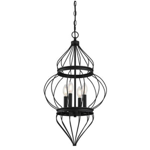 4 Light Matte Black Chandelier Light Fixture 1