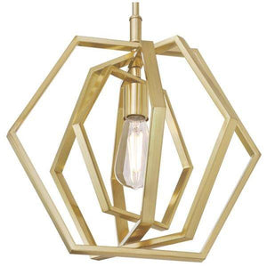 1 Light Champagne Brass Pendant Light Fixture 2