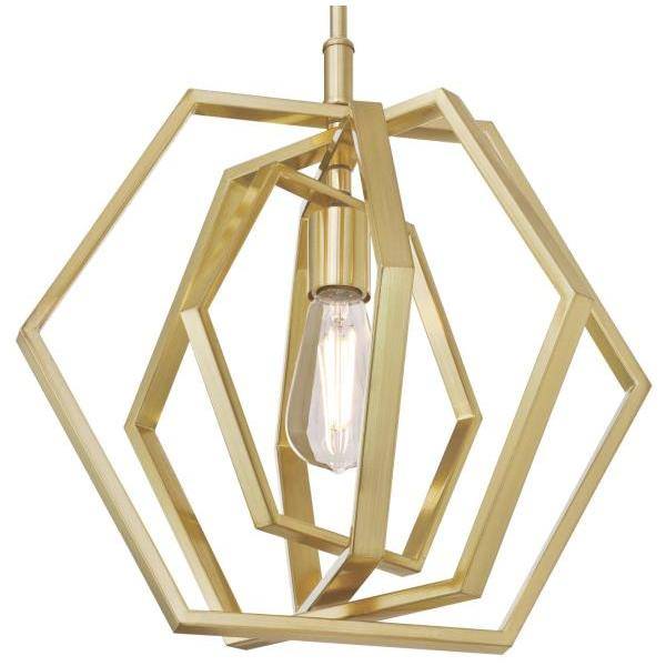 1 Light Champagne Brass Pendant Light Fixture 2