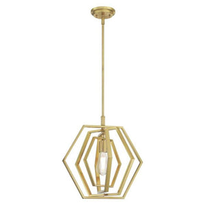 1 Light Champagne Brass Pendant Light Fixture 1