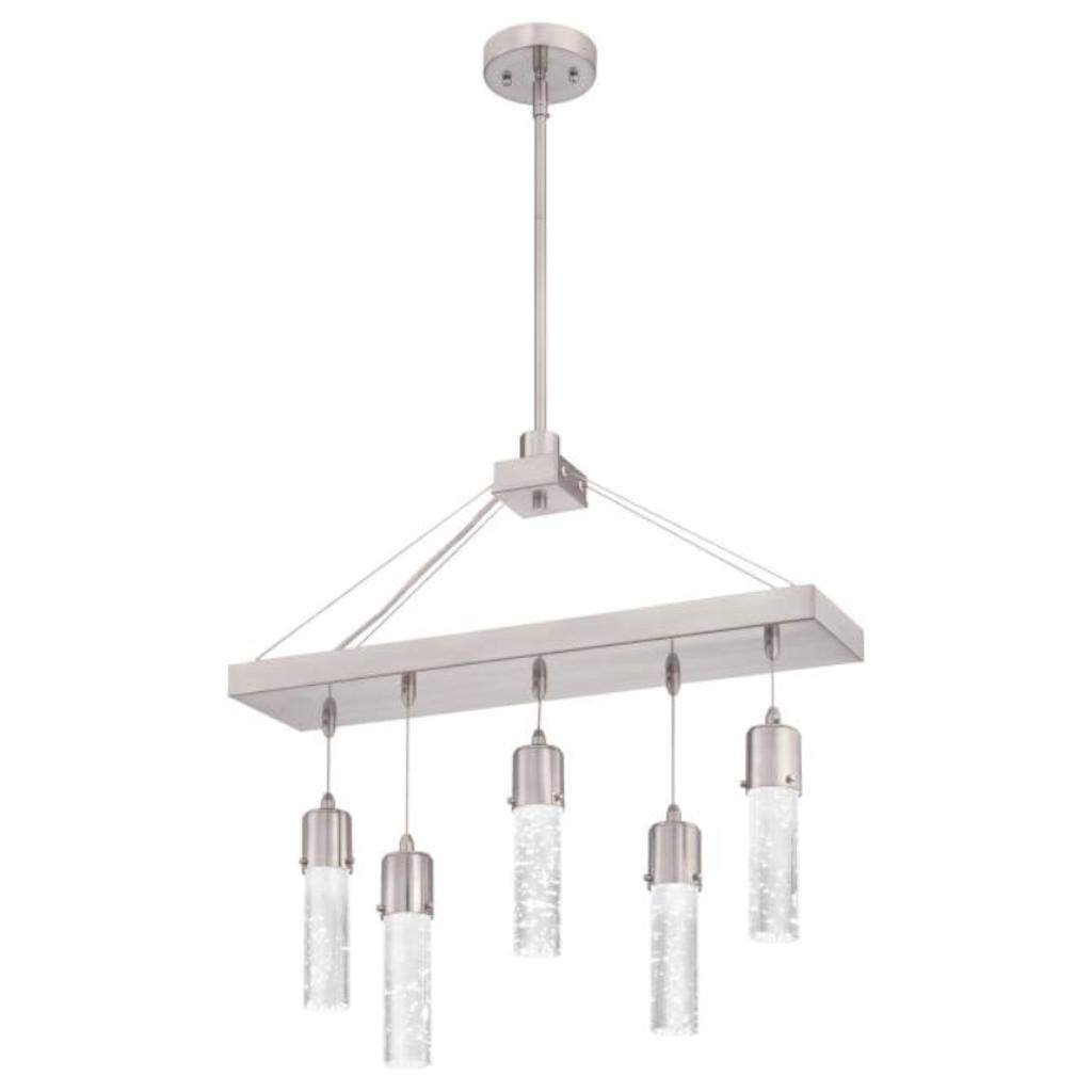 5 Light 34 watt 3000K Natural White Brushed Nickel Dimmable LED Chandelier 1