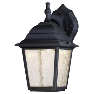 9 watt 3 LED 6" Black Finish on Cast Aluminum with Seeded Glass Panels LED Wall Lantern Light Fixture 1