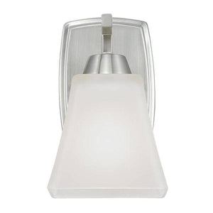 1 Light Brushed Nickel Frosted Wall Light Fixture 2