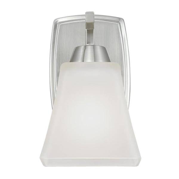 1 Light Brushed Nickel Frosted Wall Light Fixture 2