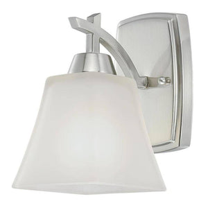 1 Light Brushed Nickel Frosted Wall Light Fixture 1