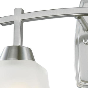 2 Light Brushed Nickel Frosted Glass Shades Wall Light Fixture 3
