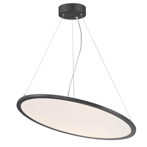 32 watt 4000K Cool White Matte Black Acrylic Disc LED Chandelier Light Fixture 3