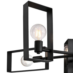6 Light Matte Black Indoor Chandelier Light Fixture 2