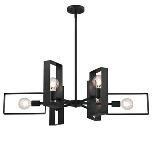 6 Light Matte Black Indoor Chandelier Light Fixture 1