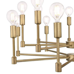 16 Light Brushed Brass Chandelier Light Fixture 2