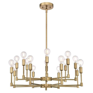 16 Light Brushed Brass Chandelier Light Fixture 1