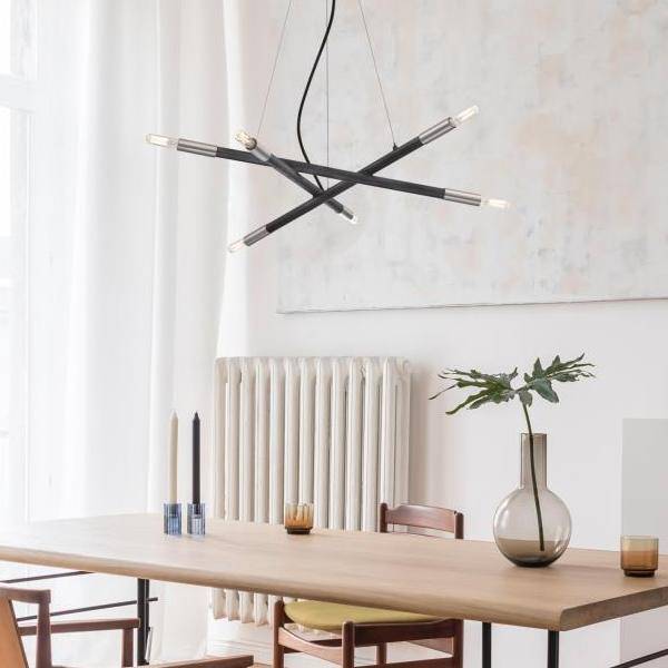 6 Light 4.5 watt 2700K  Warm White Distressed Aluminum Dimmable LED Chandelier 4