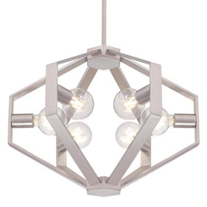 6 Light Brushed Nickel Chandelier Light Fixture 2