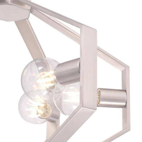 6 Light Brushed Nickel Chandelier Light Fixture 3