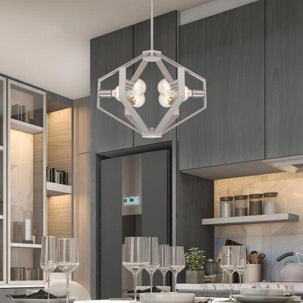 6 Light Brushed Nickel Chandelier Light Fixture 4