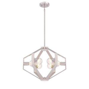 6 Light Brushed Nickel Chandelier Light Fixture 1