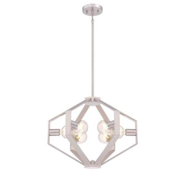 6 Light Brushed Nickel Chandelier Light Fixture 1