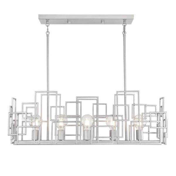 5 Light  Nickel Luster Finish Indoor Chandelier 2
