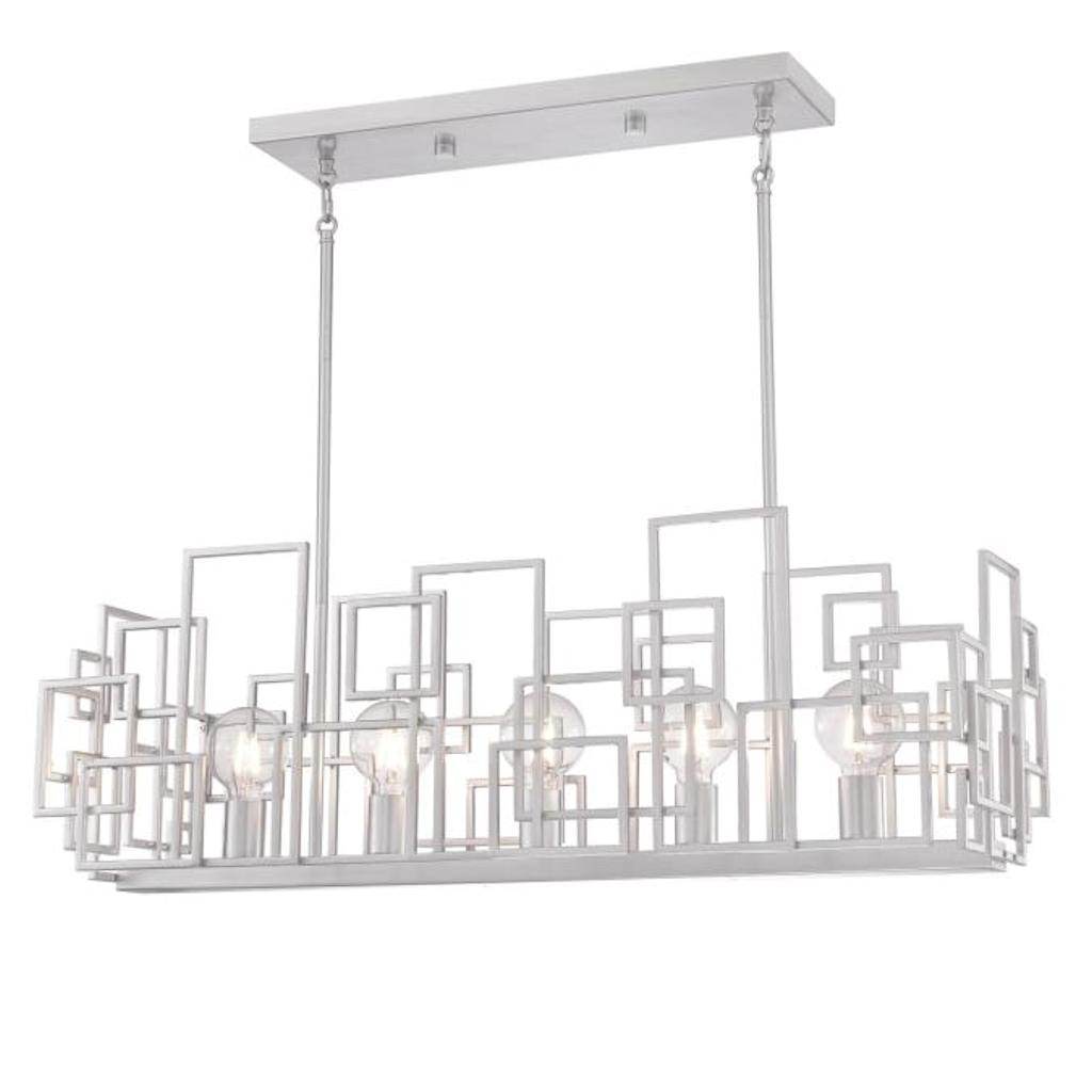 5 Light  Nickel Luster Finish Indoor Chandelier 1