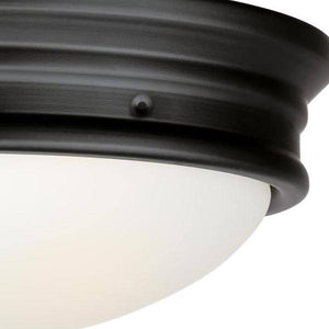 2 Light Matte Black with Frosted Glass Flush Ceiling Light Fixture 3