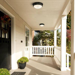 2 Light Matte Black with Frosted Glass Flush Ceiling Light Fixture 4