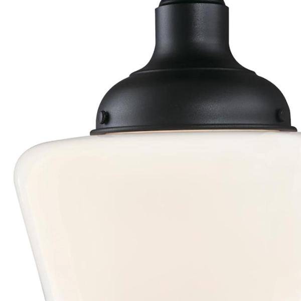 1 Light 9" Textured Black Semi-Flush Fixture 2