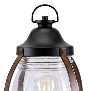 1 Light Black and Barnwood Outdoor Post Top Fixture 2