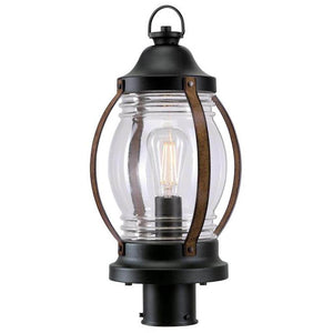 1 Light Black and Barnwood Outdoor Post Top Fixture 1