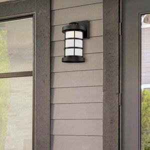 1 Light 13 watt Matte Black Frosted Glass Shade 2700K Warm White Dimmable LED 5