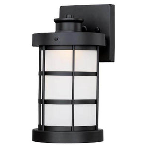 1 Light 13 watt Matte Black Frosted Glass Shade 2700K Warm White Dimmable LED 1