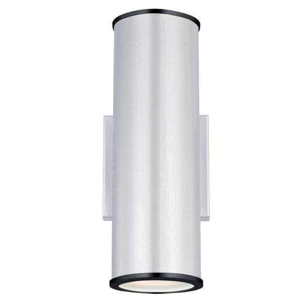 2 Light 8.5 watt Nickel Luster Finish Frosted Glass Lens Dimmable LED Outdoor Wall Fixture 3