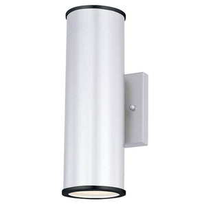 2 Light 8.5 watt Nickel Luster Finish Frosted Glass Lens Dimmable LED Outdoor Wall Fixture 1