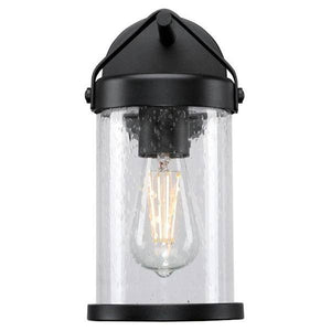 1 Light Textured Black Finish with Frosted Glass Outdoor Fixture 2