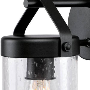 1 Light Textured Black Finish with Frosted Glass Outdoor Fixture 3