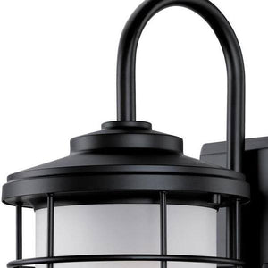 1 Light 17" Matte Black with Frosted Glass Wall Light Fixture 3