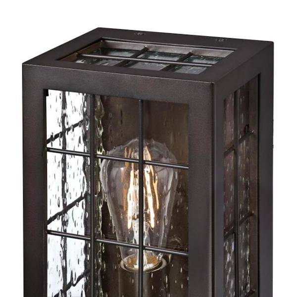 1 Light Oil Rubbed Bronze Clear Raindrop Glass Outdoor Wall Fixture 2
