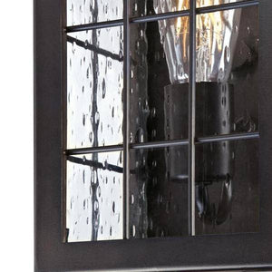 1 Light Oil Rubbed Bronze Clear Raindrop Glass Outdoor Wall Fixture 3