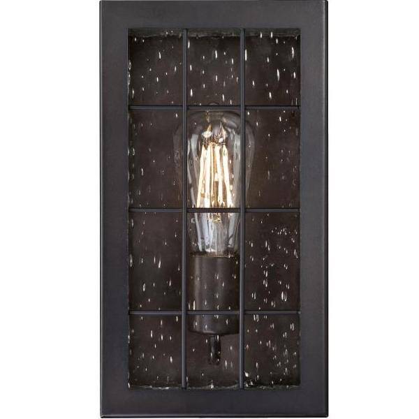 1 Light Oil Rubbed Bronze Clear Raindrop Glass Outdoor Wall Fixture 4