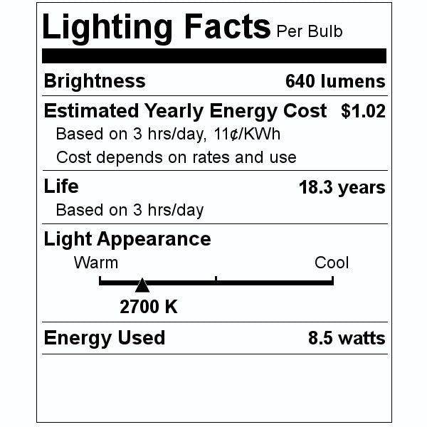 1 Light 8.5 watt 2700K Warm White Nickel Luster LED Wall Light Fixture 2
